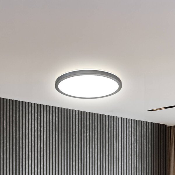 B.K. Licht LED panel Slim s dálkovým ovládáním RGBW, Ø 29 cm, černý, podsvícení, stmívatelný, Černá, Pracovna / kancelář, Plast