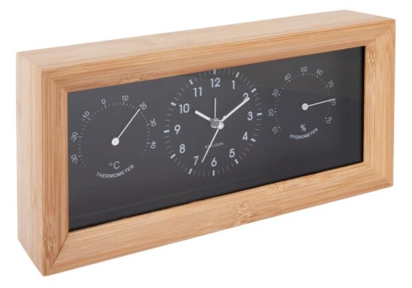 Nástěnné-stolní hodiny s teploměrem a vlhkoměrem 5925BK Karlsson 26cm