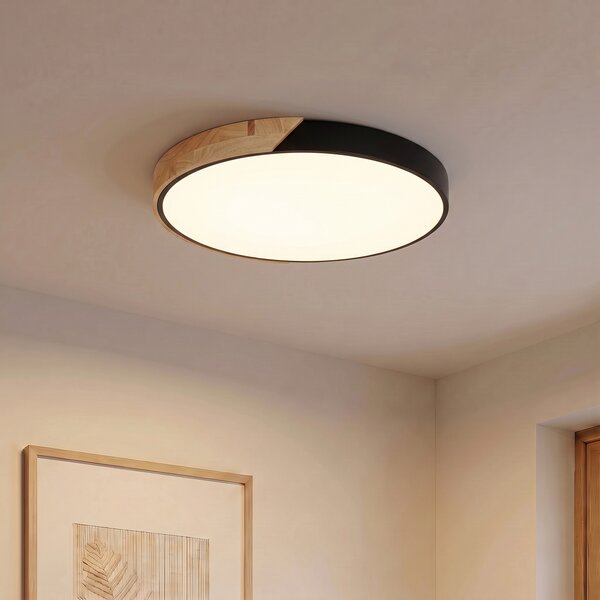 Stropní lampa PRIOS, Lynorri, Černá, Obývací pokoj, Plast, Moderní