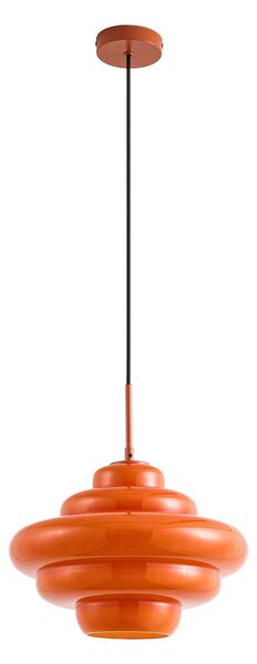 Závěsná svítidlo Lucande, Leilani, stmívatelné, Oranžová, Obývací pokoj, Sklo, Design