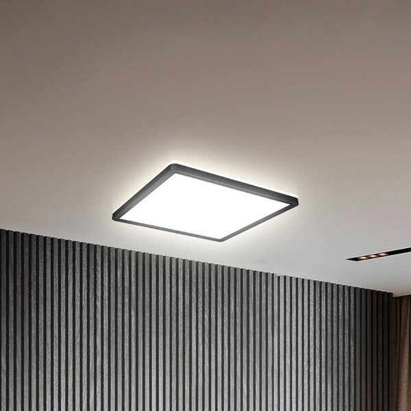 B.K. Licht LED panel Slim s dálkovým ovládáním RGBW, 29 x cm, černý, podsvícení, stmívatelný, Černá, Pracovna / kancelář, Plast