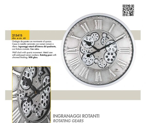 Lowell Italy Designové nástěnné hodiny 21541S Lowell 46cm