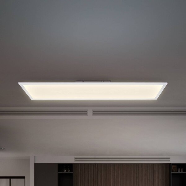 B.K. Licht LED panel Brian bílý, 100 x 25 cm, dálkové ovládání, stmívatelný, Bílá / opál, Pracovna / kancelář, kov