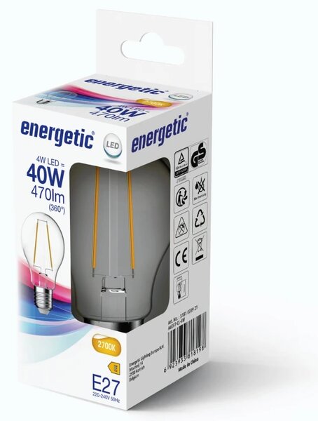 Nordlux Transparentní LED žárovka A60 E27 4W