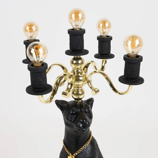 Černá stolní lampa Bold Monkey Proudly Crowned Panther 62 cm