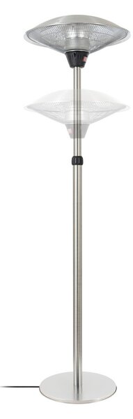 Terasový ohřívač Solfire, stříbrný, výška 200 cm, IP44 – Lucande Lucande, Solfire, Metalická, Hliník, Moderní