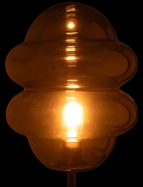 Šedá skleněná stolní lampa J-line Sponky