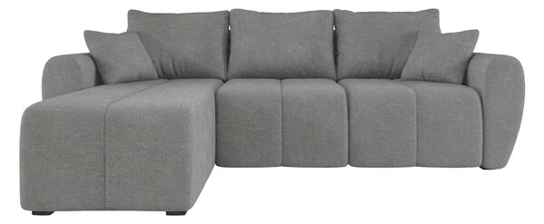 Rozkládací oboustranná sedací souprava do L SEVIO 246x145 cm, šedá + 2 polštářky ZDARMA