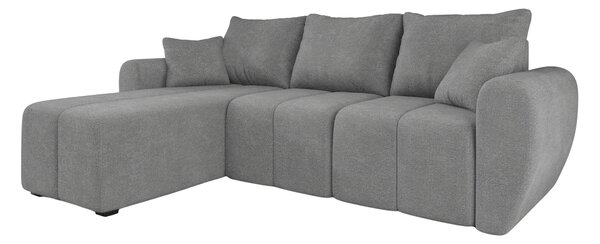 Rozkládací oboustranná sedací souprava do L SEVIO 246x145 cm, šedá + 2 polštářky ZDARMA