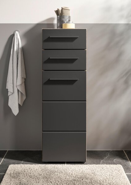 MIDI SKŘÍŇKA, černá, barvy dubu, 34/104/31 cm MID.YOU - Koupelnové série, Online Only