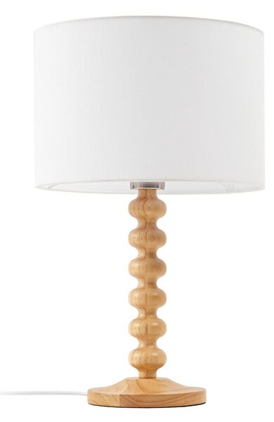 Stolní lampa Lucande, Karlie, Bílá, Dřevo