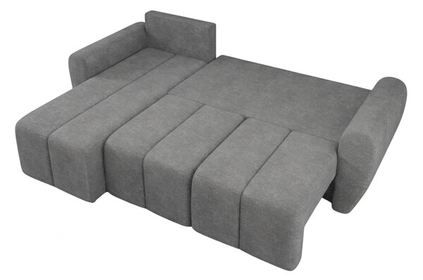 Rozkládací oboustranná sedací souprava do L SEVIO 246x145 cm, šedá + 2 polštářky ZDARMA