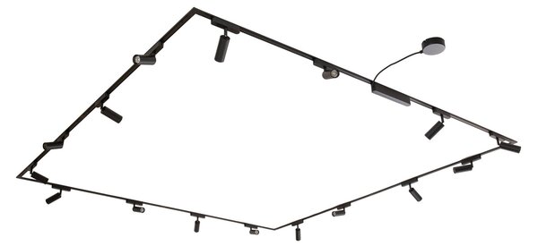 Stropní lampa Lindby, Lumaro 48V, stmívatelné, Černá, Jídelna, Hliník, Moderní