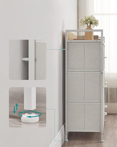 SONGMICS Komoda 7 zásuvek industriální bílá