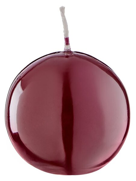 BUBBLES Svíčka kulatá lesklá 6 cm - bordó