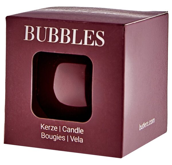 BUBBLES Svíčka kulatá lesklá 6 cm - bordó