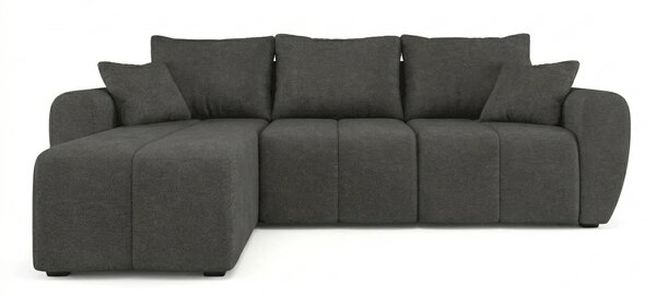 Rozkládací oboustranná sedací souprava do L SEVIO 246x145 cm, tmavě šedá + 2 polštářky ZDARMA