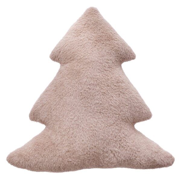 TREE Polštář plyšový jedle 45 cm - béžová