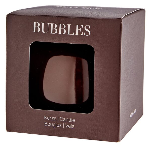 BUBBLES Svíčka kulatá lesklá 8 cm - hnědá