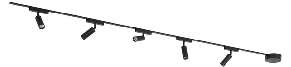 Stropní lampa Lindby, Lumaro 48V, stmívatelné, Černá, Obývací pokoj, Hliník, Moderní