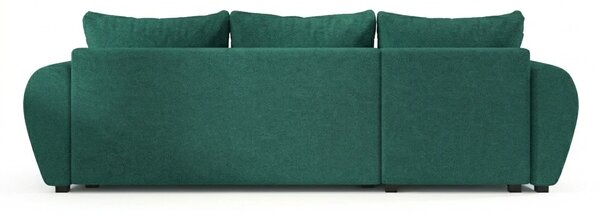 Rozkládací oboustranná sedací souprava do L SEVIO 246x145 cm, lahvově zelená + 2 polštářky ZDARMA