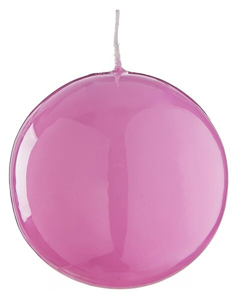BUBBLES Svíčka kulatá lesklá 9 cm - růžová