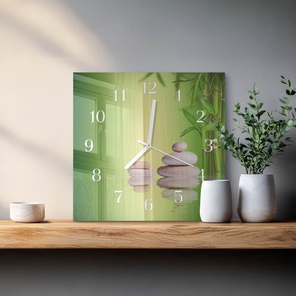 Skleněné hodiny Zenové kameny zskb-30x30-00092611