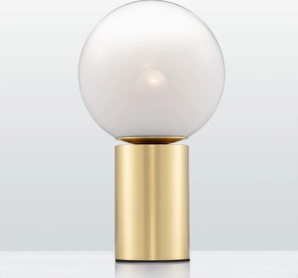 Bílo-zlatá skleněná stolní lampa Nova Luce Vita