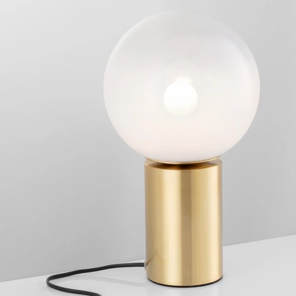 Bílo-zlatá skleněná stolní lampa Nova Luce Vita
