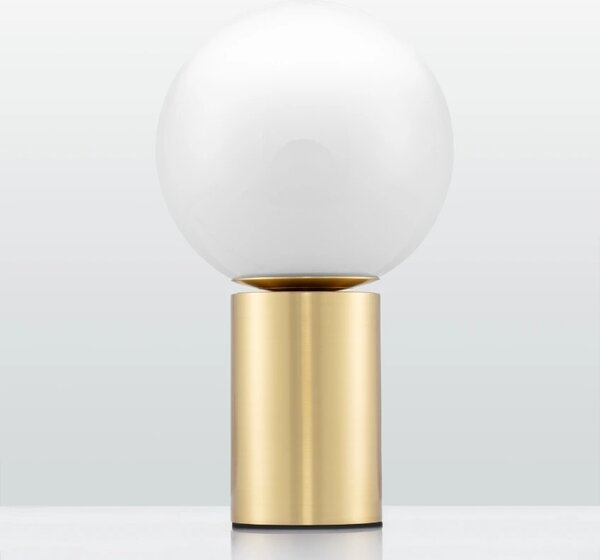 Bílo-zlatá skleněná stolní lampa Nova Luce Vita
