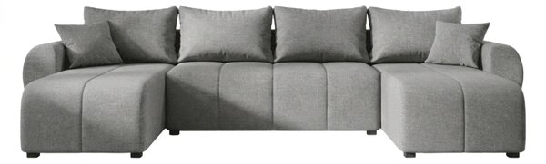 Rozkládací oboustranná sedací souprava do U SEVIO 311x145 cm, šedá + 2 polštářky ZDARMA