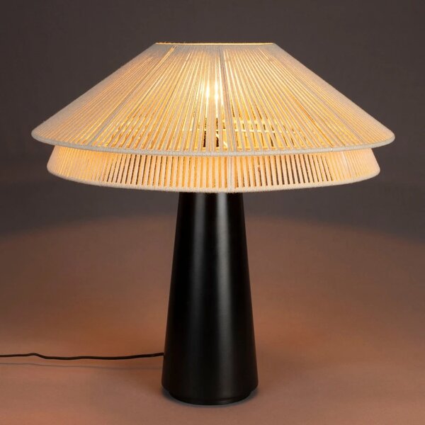 Béžová bavlněná stolní lampa DUTCHBONE ELON
