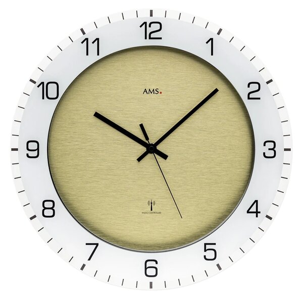 Designové nástěnné hodiny 5593 AMS řízené rádiovým signálem 38cm