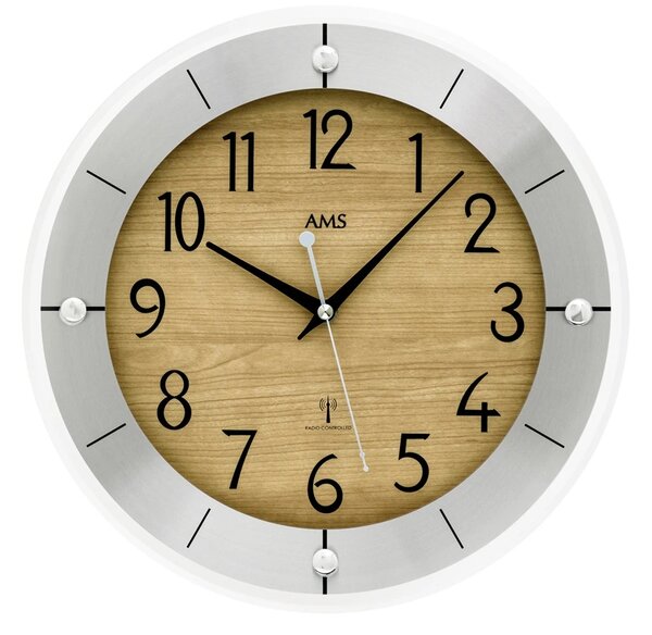 Designové nástěnné hodiny 5592 AMS řízené rádiovým signálem 31cm