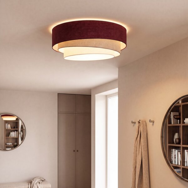 Stropní lampa Duolla, Trio, Červená, Kuchyně, Tkanina / Textil, Young lifestyle