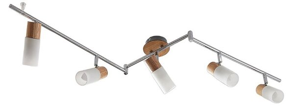 Stropní Lampa Lindby, Christoph, stmívatelné, Metalická, Ložnice, Dřevo, Venkovský / rustikální