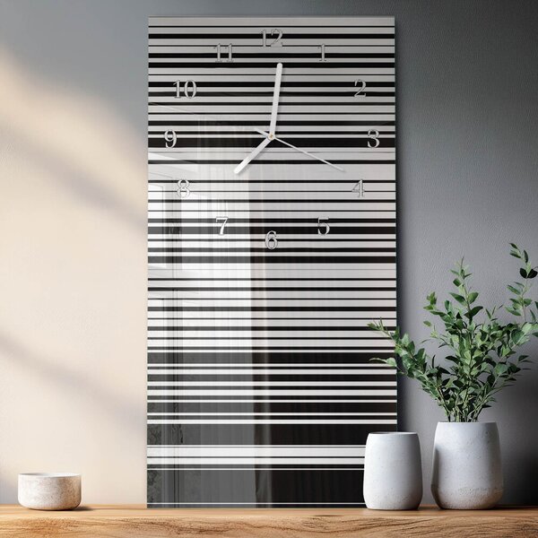 Skleněné hodiny vertikální Pruhy zsppb-30x60-00089783