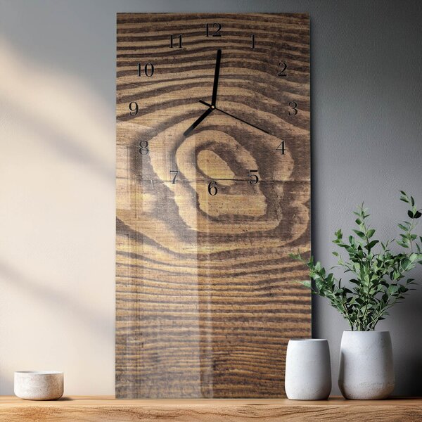 Skleněné hodiny vertikální Dřevo zsppc-30x60-00171595