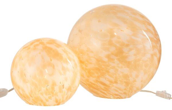 Oranžovo-bílá skleněná stolní lampa J-line Melifa 29 cm
