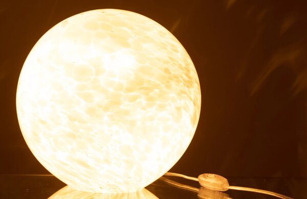 Oranžovo-bílá skleněná stolní lampa J-line Melifa 29 cm