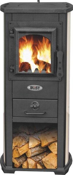 Krbová kamna BLIST Berna Lux G, 6 kW, krémová