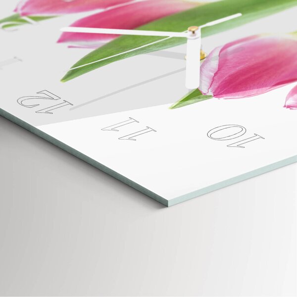 Skleněné hodiny Tulipány zskb-30x30-00087267