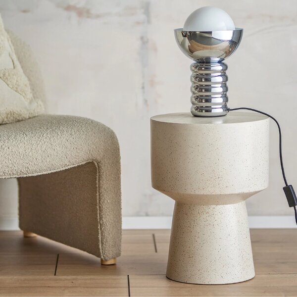 Bloomingville Stříbrná kovová stolní lampa Spike