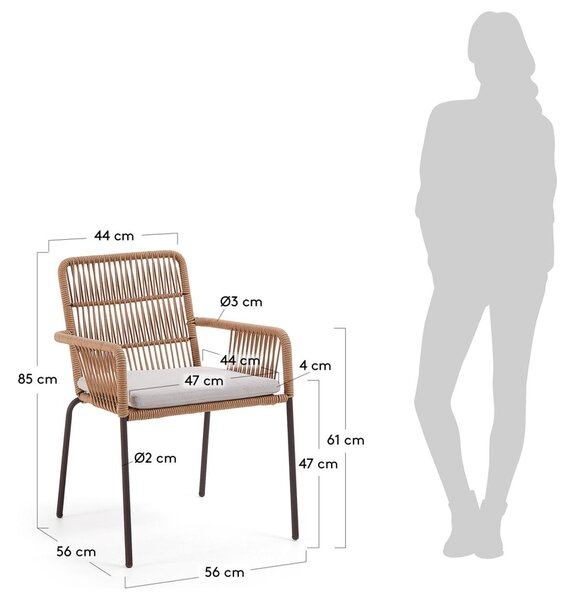 Béžová pletená zahradní židle Kave Home Samanta