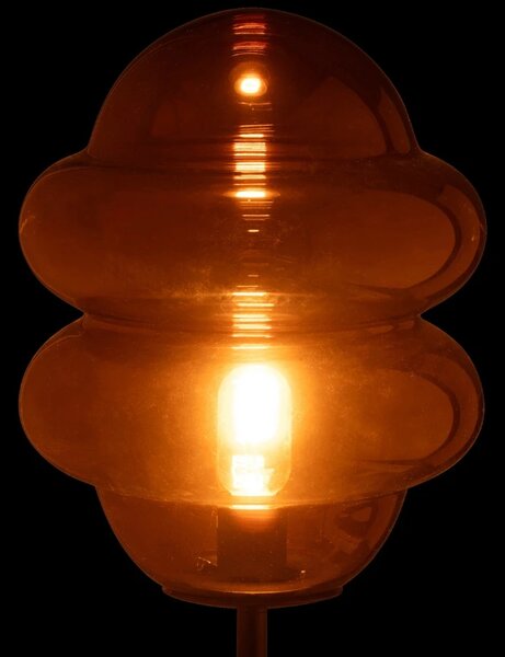Hnědá skleněná stolní lampa J-line Sponky