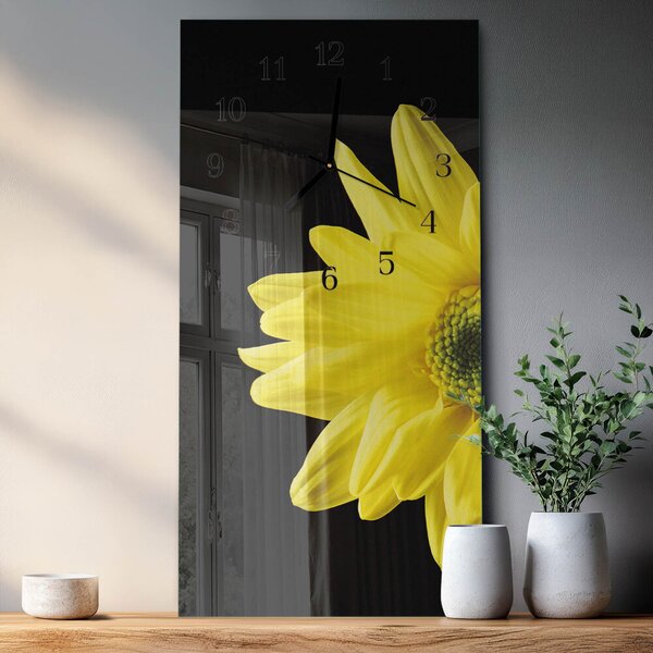 Skleněné hodiny vertikální Květ zsppc-30x60-00183288