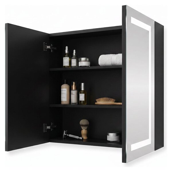 SensaHome zrcadlová skříňka s LED osvětlením - Koupelnová skříňka - 3 barvy LED - 60 x 65 cm