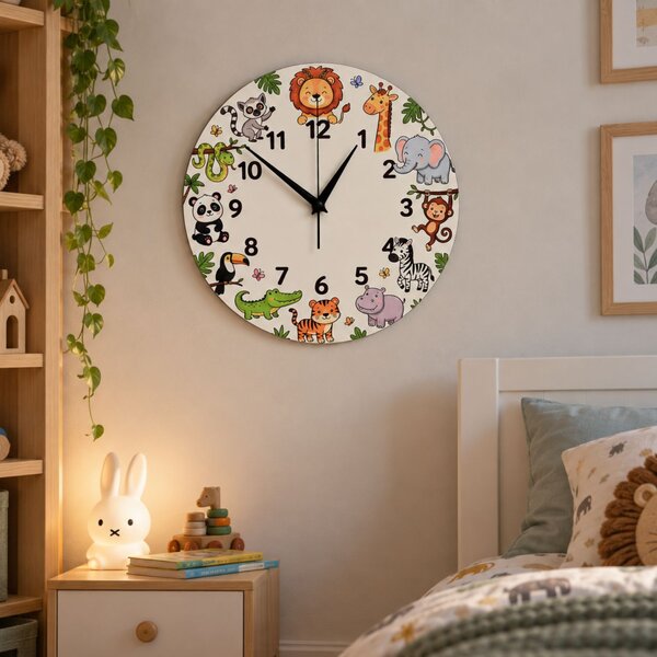 Dětské nástěnné hodiny se zvířátky | TIKARI: 30 cm 4797-115355 HLC91090