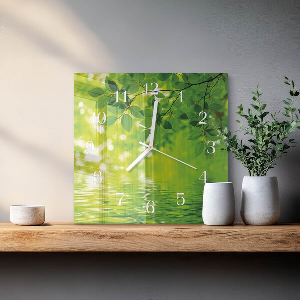 Skleněné hodiny Listy zskb-30x30-00082310
