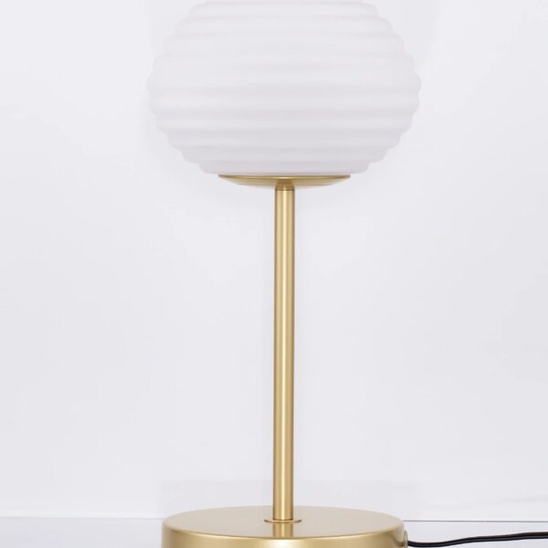 Bílo-zlatá skleněná stolní lampa Nova Luce Allen